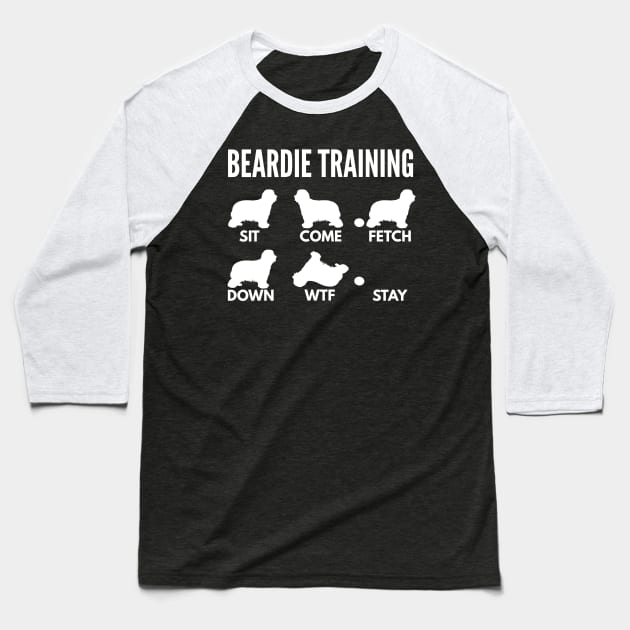 Beardie Training Bearded Collie Tricks Baseball T-Shirt by DoggyStyles